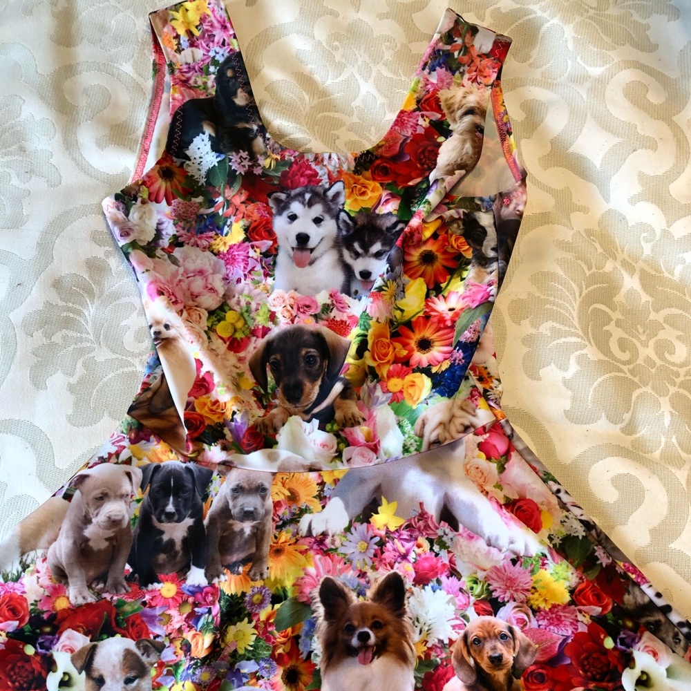 Pretty Snake Puppy Garden Party Fit&Flare Dress - Picture 11 of 14